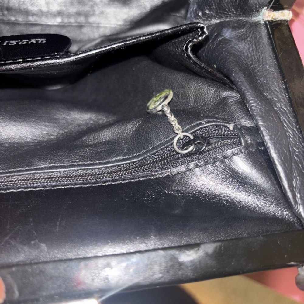 Vintage 1990s Gucci Black Patent Leather Top Handle Bag - Picture 4 of 5